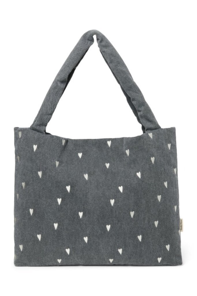studio noos Studio Noos -Denim Mom Bag grey hearts