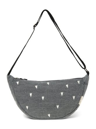 studio noos Studio Noos -Denim Adult Fanny Pack grey hearts