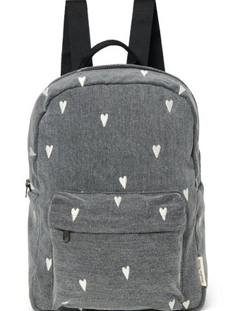 studio noos Studio Noos -Denim Midi Backpack Grey hearts