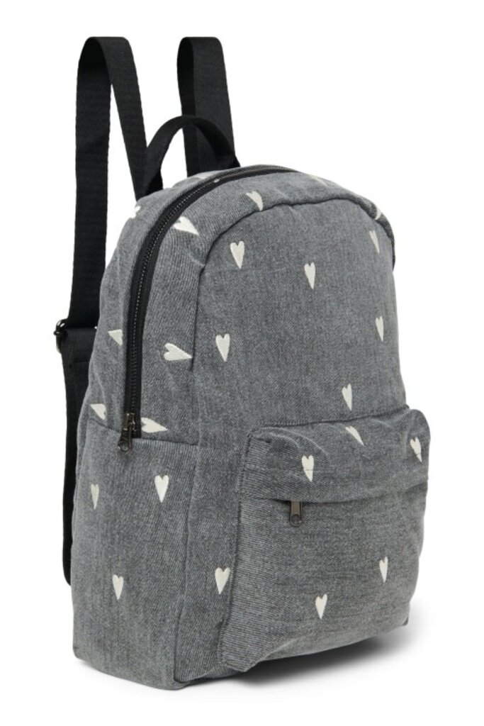 studio noos Studio Noos -Denim Midi Backpack Grey hearts