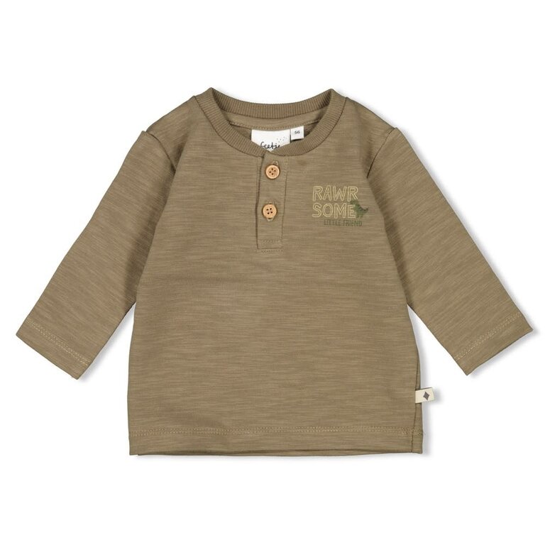 Feetje Feetje - longsleeve olijf rawrsome