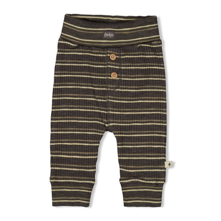Feetje Feetje - broek rib streep antraciet