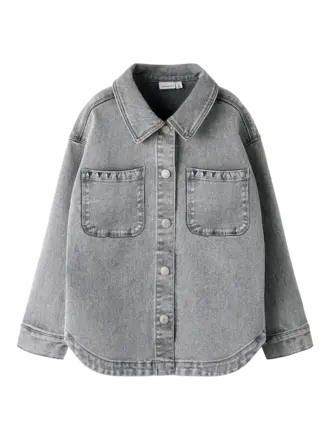 Name It Name it - Vest Light Grey Denim HEART STUDS