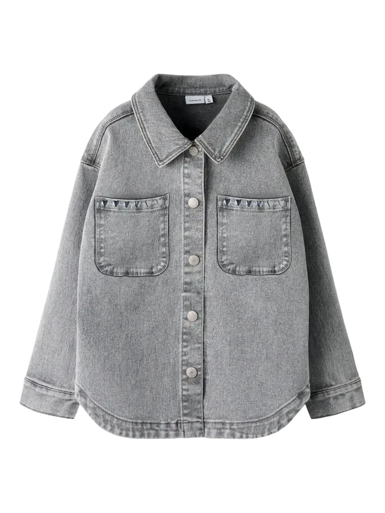 Name It Name it - Vest Light Grey Denim HEART STUDS