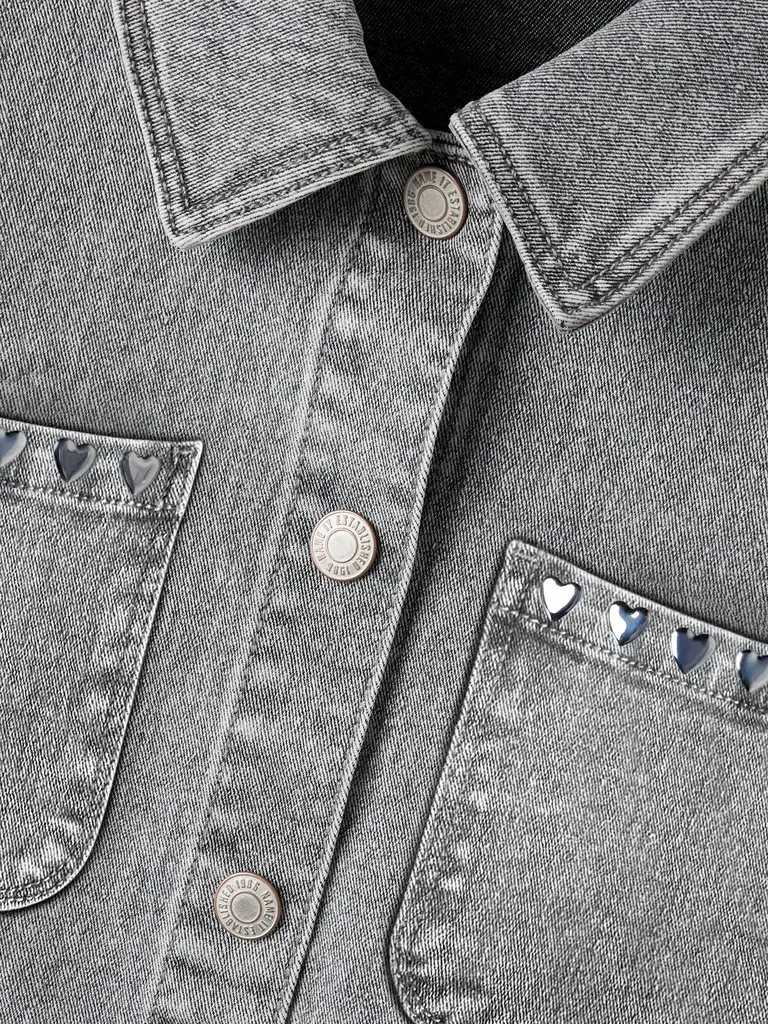 Name It Name it - Vest Light Grey Denim HEART STUDS