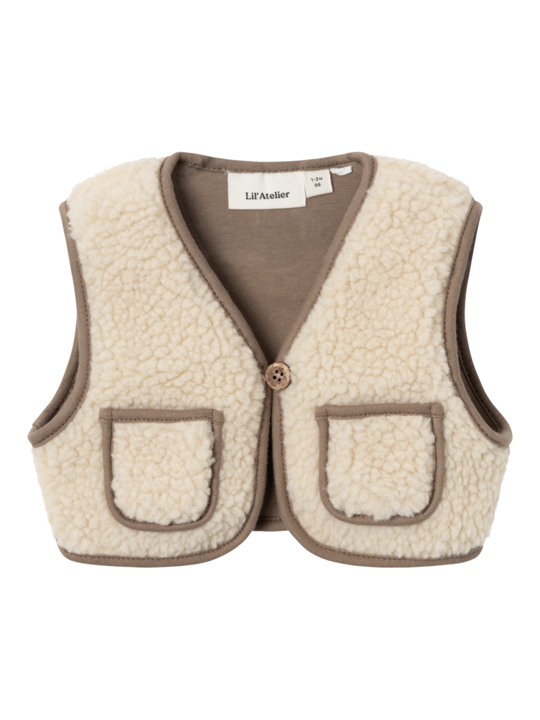 Lil' Atelier Lil Atelier- baby jono sherpa gilet birch