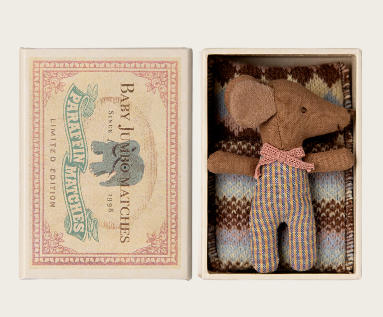 Maileg Maileg - Sleepy wakey baby mouse in matchbox Rose