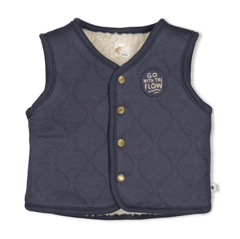 Feetje Feetje - Omkeerbaar teddy gilet Narwal