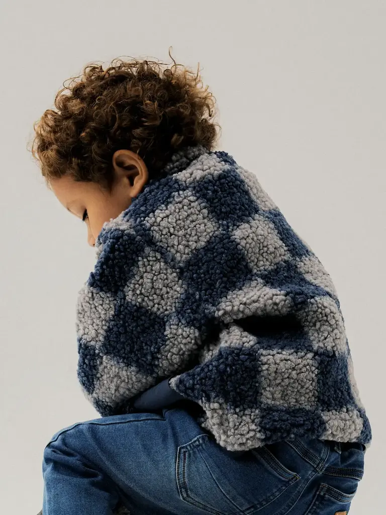 Name It Name it - Teddy jacket checkerboard blue