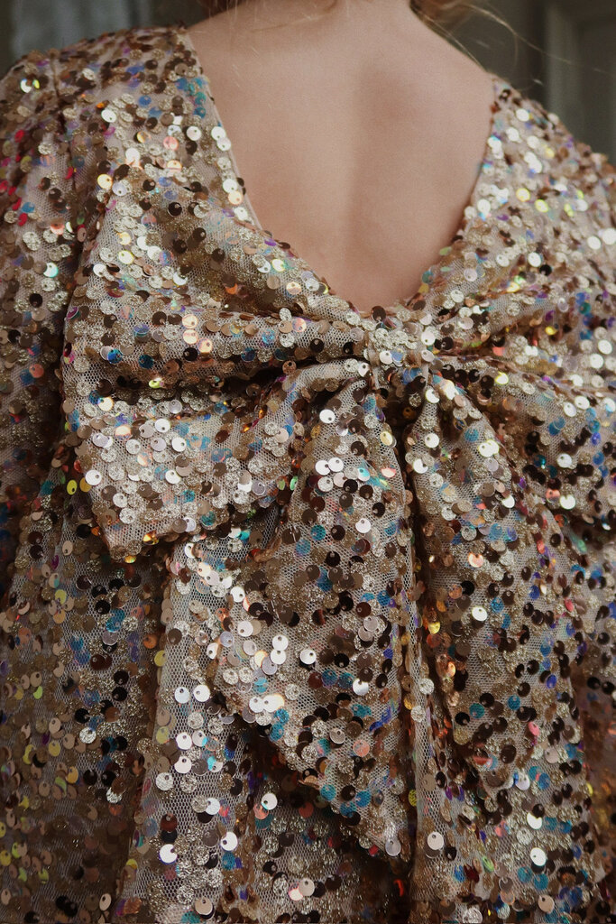 Konges Sløjd Konges Slojd - Lila Sequins bow dress gold