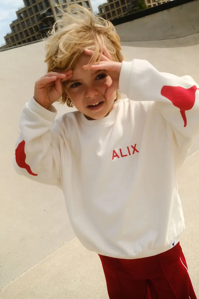 Alix the label Alix mini  Bull sleeve sweater ecru