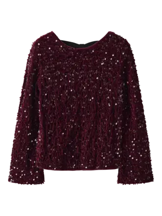 Name It Name it -Burgundy Glitter BLACK BOW Blouse