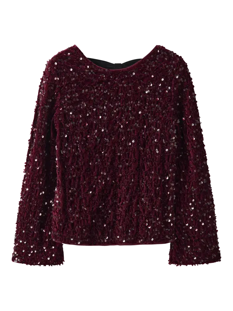 Name It Name it -Burgundy Glitter BLACK BOW Blouse