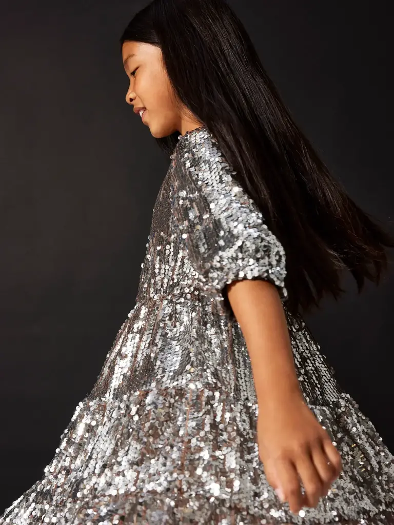 Name It Name it -  Silver glitter dress
