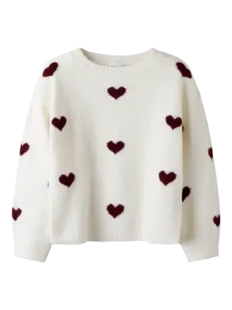 Name It Name it -Cloud Dancer BURGUNDY HEARTS