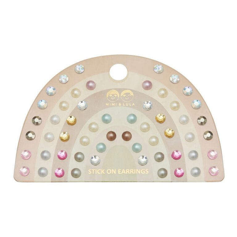 Mimi & Lula Mimi & LulaPINK GEM & PEARL STICK ON EARRINGS