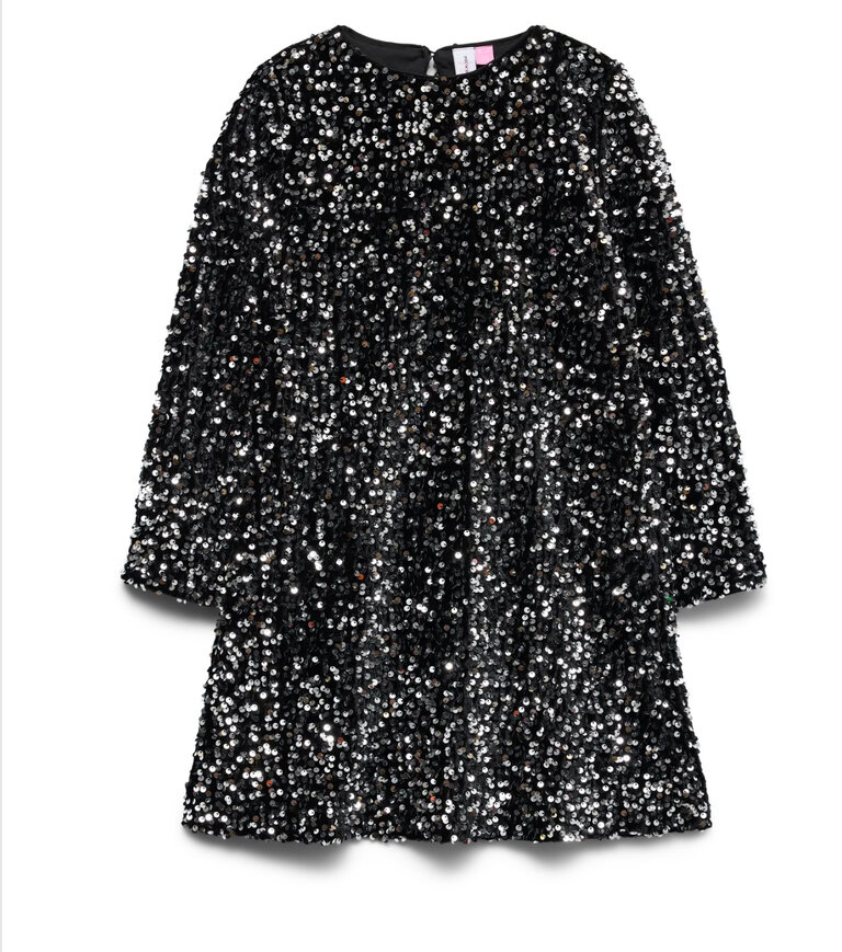 Vero moda girl Vero moda girl - Glitter dress black silver