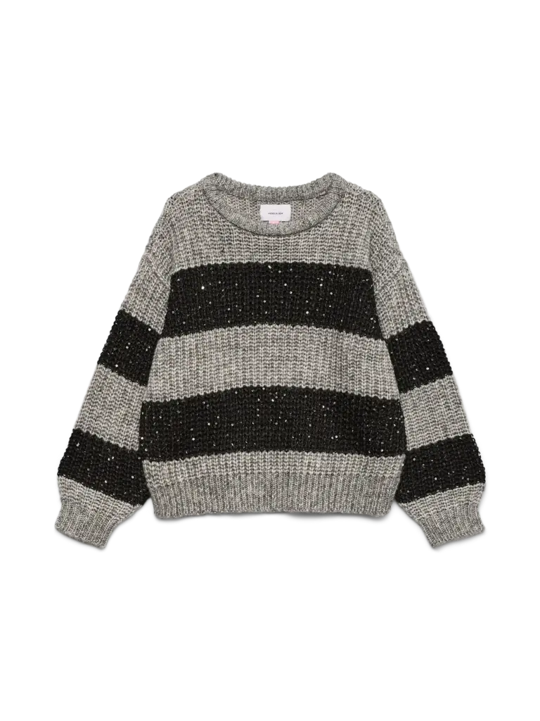 Vero moda girl Vero moda girl - Sweat BLACK STRIPE + SEQUINS