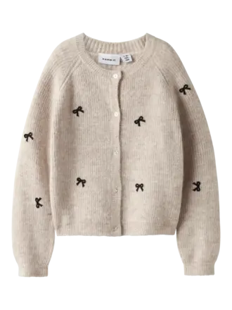 Name It Name it -Cement bow knit  cardigan