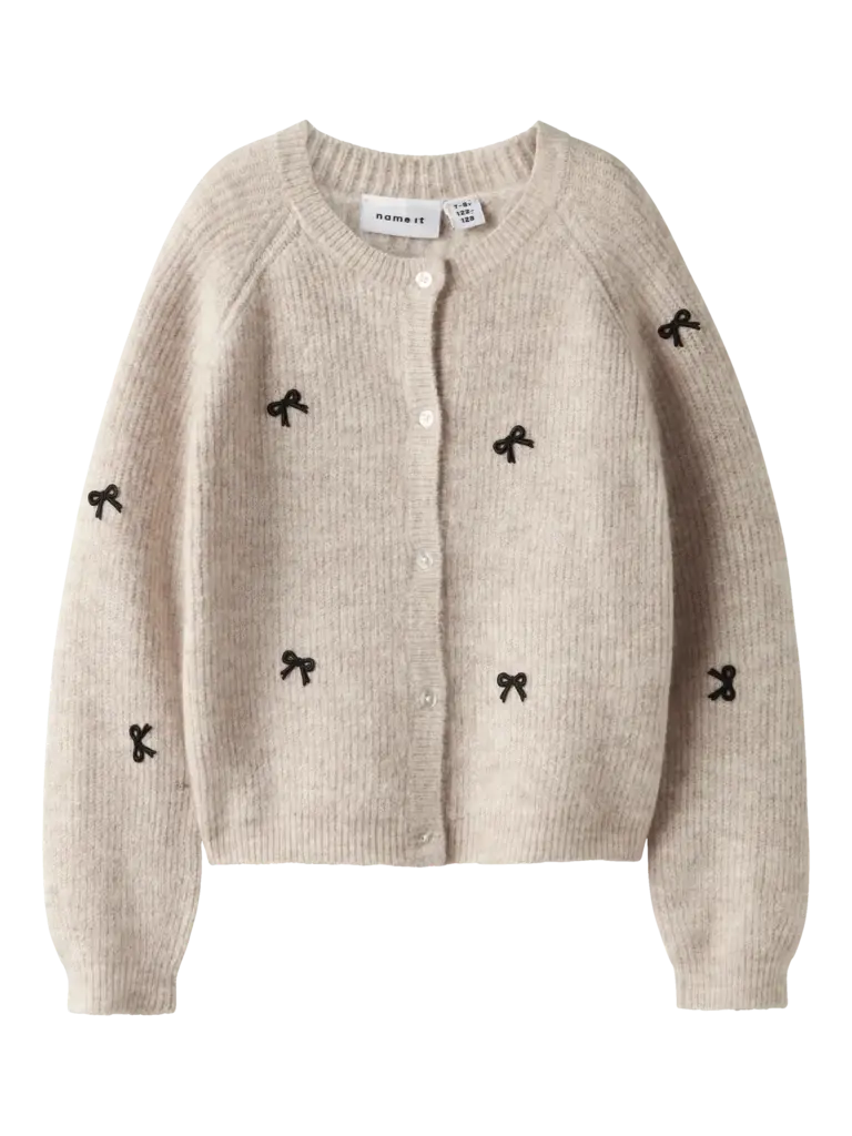 Name It Name it -Cement bow knit  cardigan