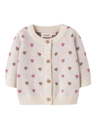 Lil' Atelier Lil Atelier - Hearts knit cardigan baby