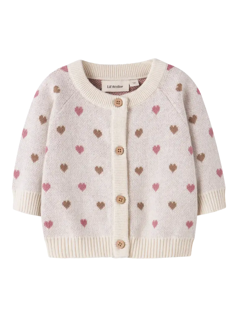 Lil' Atelier Lil Atelier - Hearts knit cardigan baby