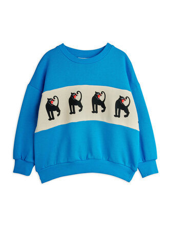 mini rodini Mini rodini -Panther panel sweatshirt blue mini rodini Mini rodini -Panther panel sweatshirt blue