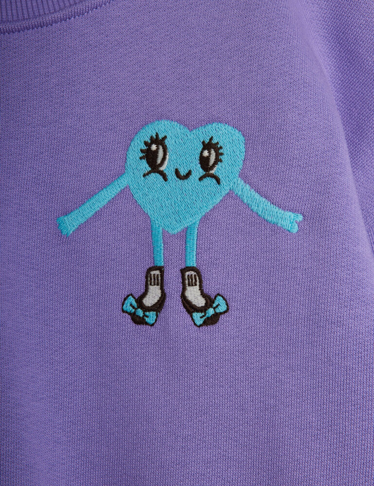 mini rodini Mini rodini -Heart in shoes emb sweatshirt Purple