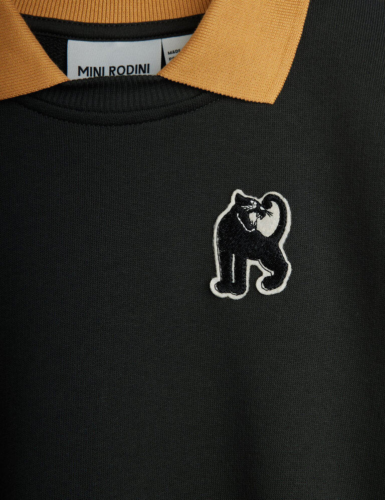 mini rodini Mini rodini -Panther patch collar sweatshirt