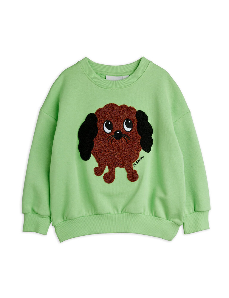 mini rodini Mini rodini -Doggie chenille sweatshirt green