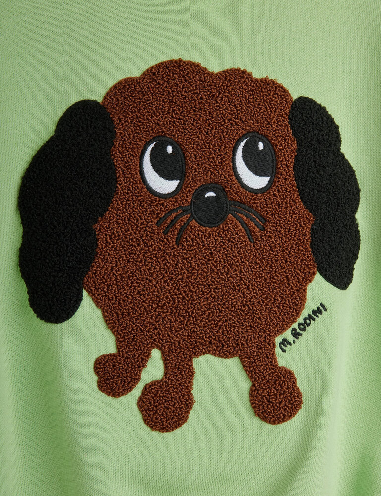 mini rodini Mini rodini -Doggie chenille sweatshirt green