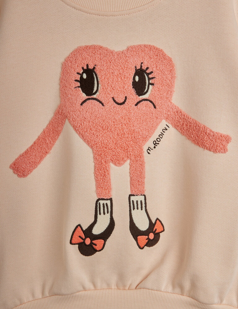 mini rodini Mini rodini -Heart in shoes chenille sweatshirt