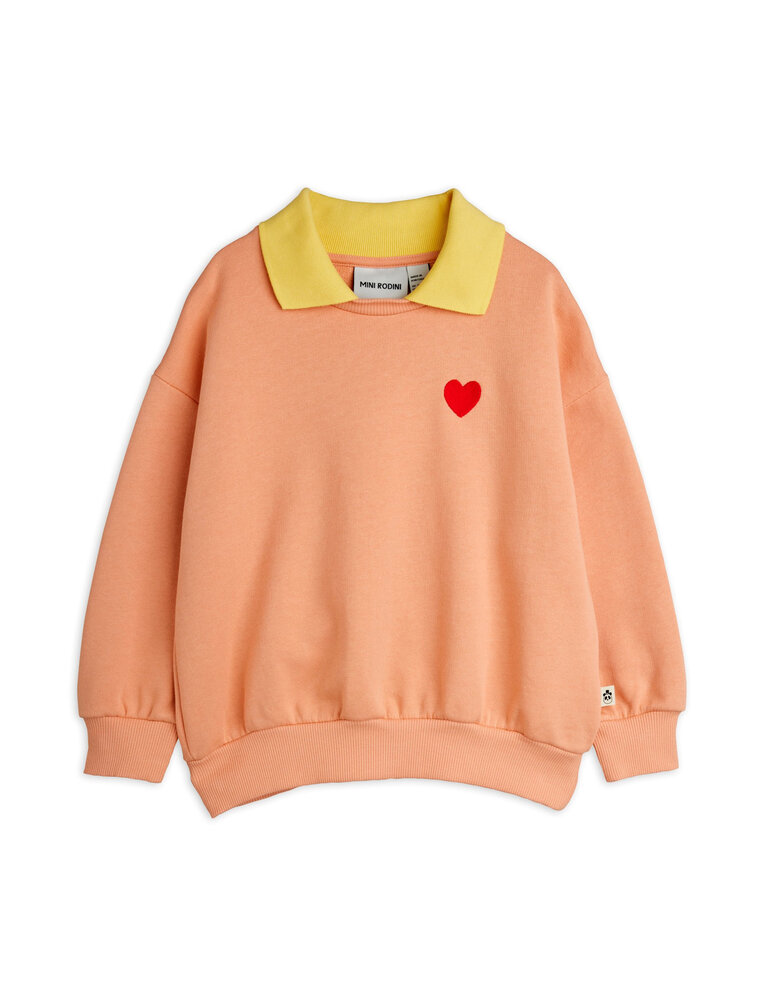 mini rodini Mini rodini -Heart emb collar sweatshirt pink