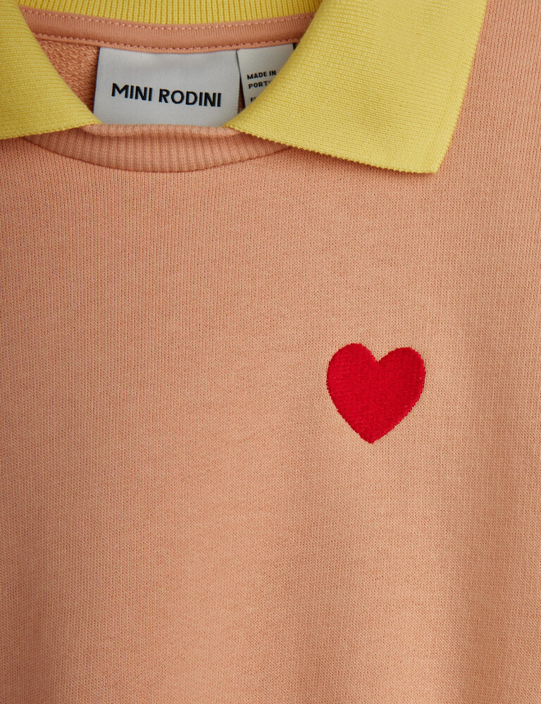 mini rodini Mini rodini -Heart emb collar sweatshirt pink