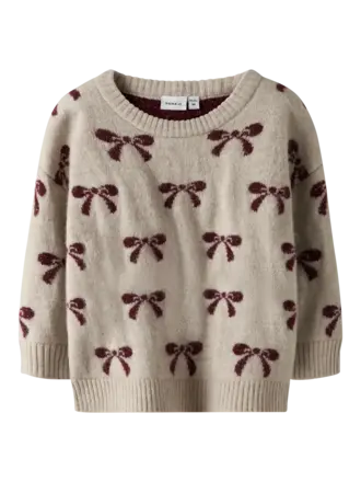 Name It Name it - Bow knit sweat cement Name It Name it - Bow knit sweat cement