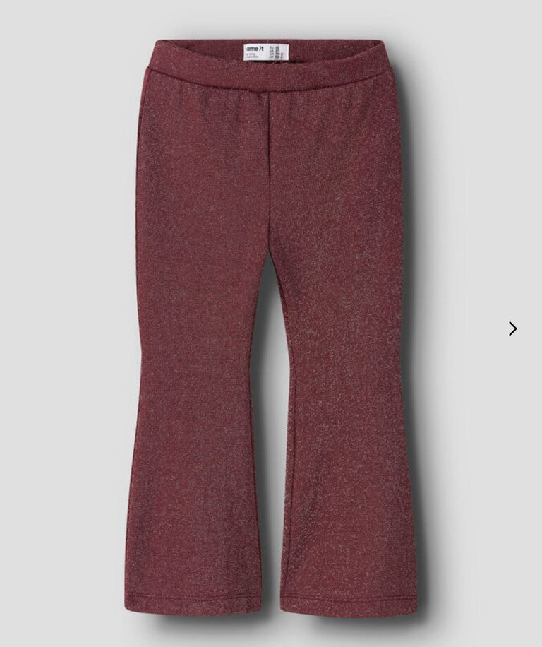 Name It Name it - roisin bootcut glitter pants burgundy