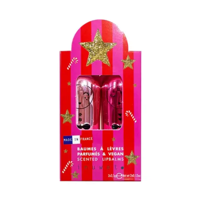 inuwet Dou Couture Metal Lip Balms: Raspberry Sorbet - Apple Candy