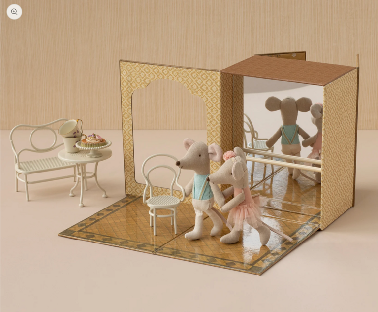 Maileg Maileg - Ballet mice in dance studio, Little sister and brother