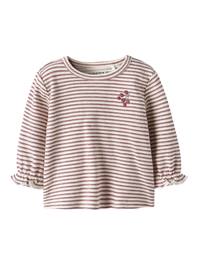 Name It Name it - Bripa stripe top Oxblood Red