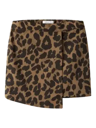 Name It Name it - Leopard wrap skort SEAL BROWN
