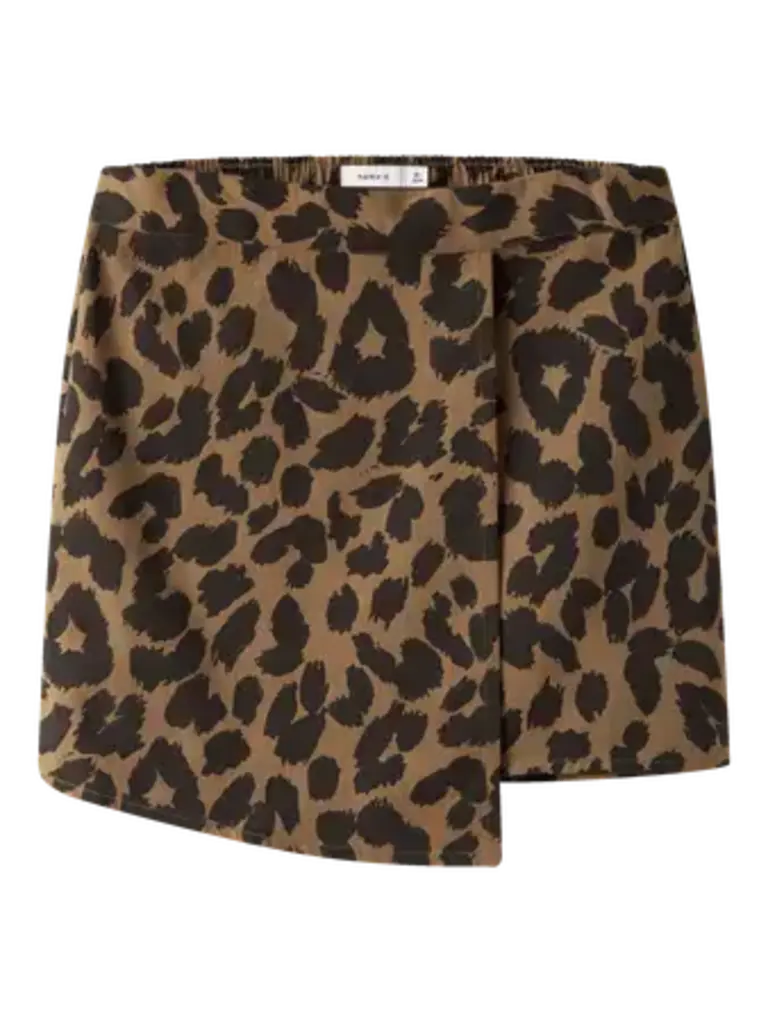 Name It Name it - Leopard wrap skort SEAL BROWN