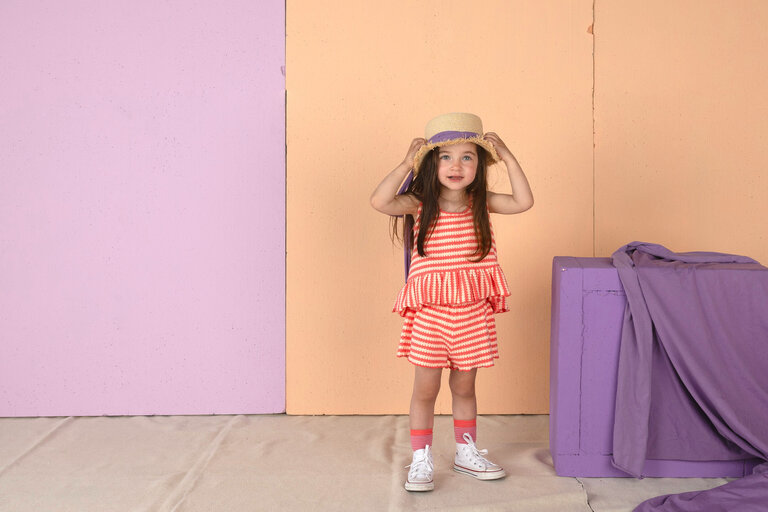 Nixnut Nixnut - Sum top coral stripe