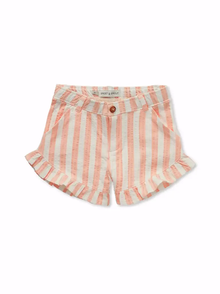 Sproet & Sprout Sproet&Sprout - ruffle short stripe Off white