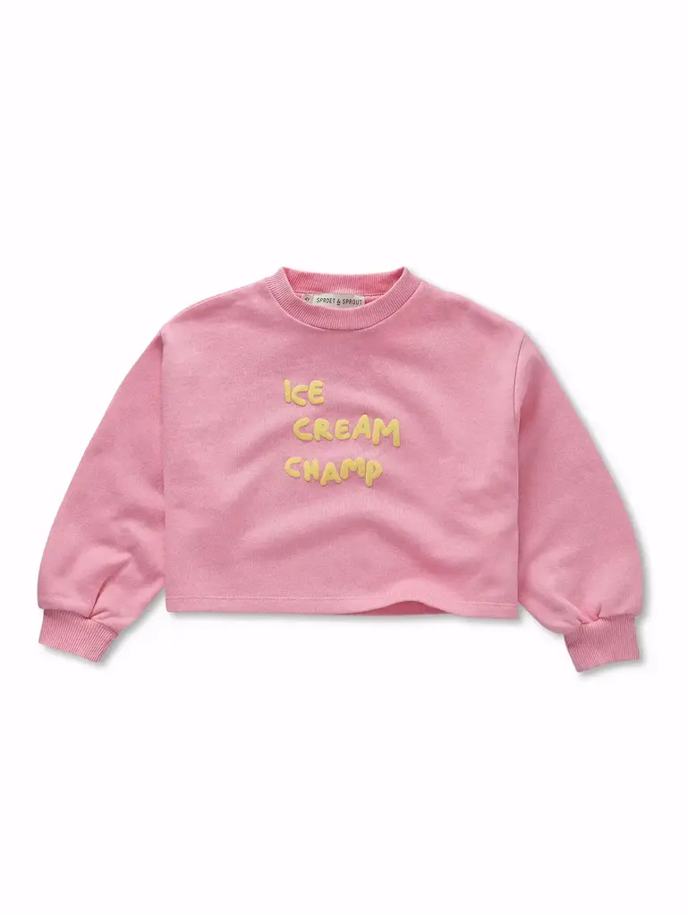 Sproet & Sprout Sproet&Sprout - boxy sweat ice cream pink