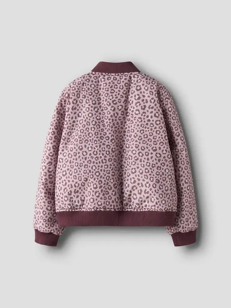 Name It Leopard bomber jacket Plum Wine