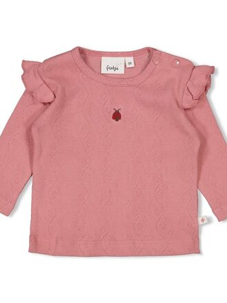 Feetje Feetje - longsleeve roze ladybug