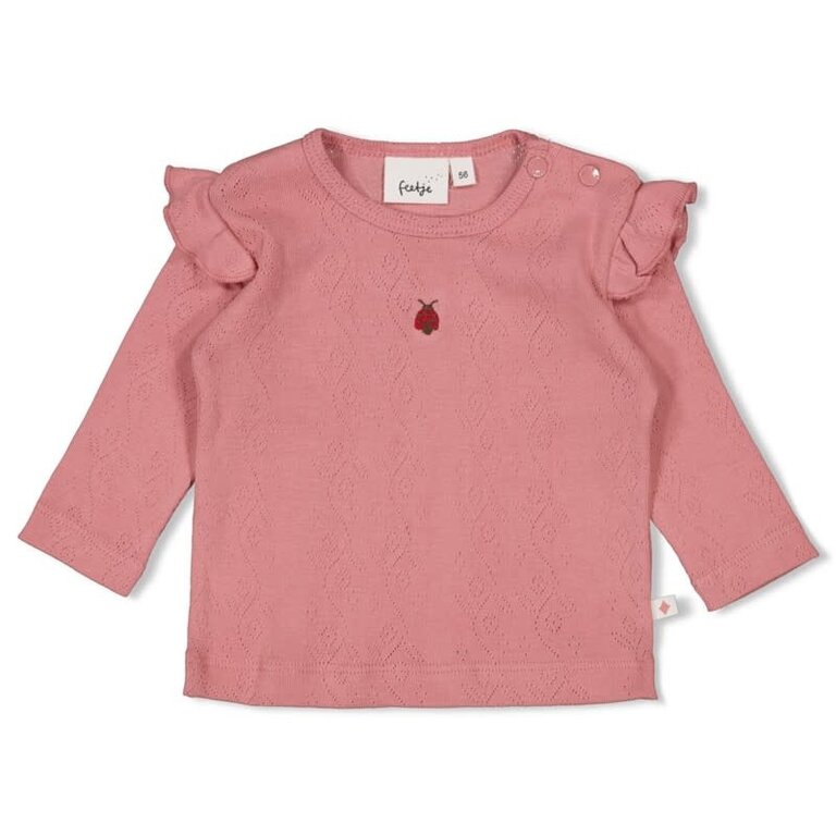 Feetje Feetje - longsleeve roze ladybug
