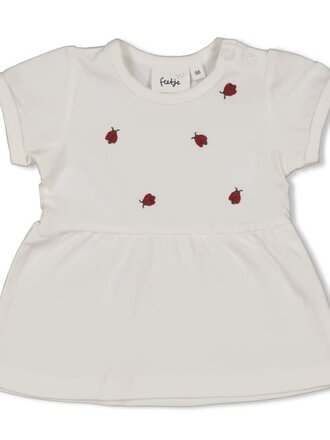 Feetje Feetje - t-shirt wit ladybug
