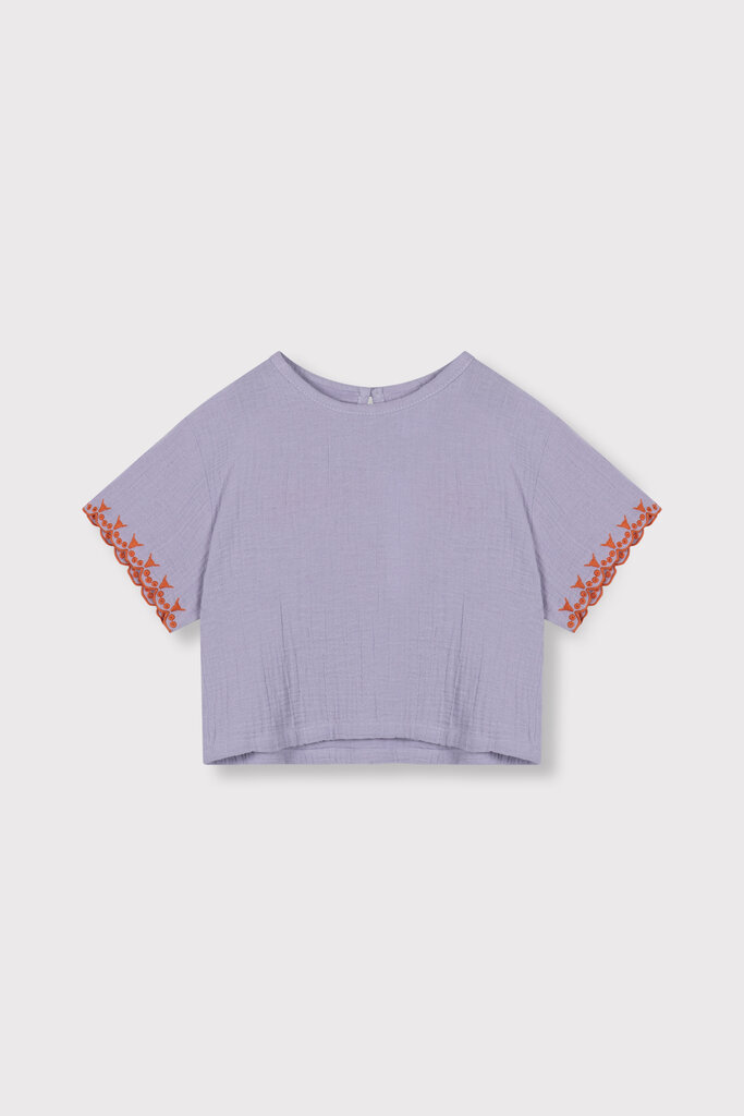 Alix the label alix mini - embroidered sleeves top lilac