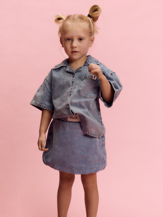 Alix the label Alix mini - short sleeve denim blouse